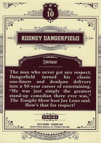 2014 Panini Golden Age - 5x7 Box Toppers #10 Rodney Dangerfield Back