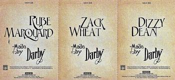 2014 Panini Golden Age - Darby Chocolate Panels #22-24 Dizzy Dean / Zack Wheat / Rube Marquard Back