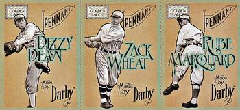 2014 Panini Golden Age - Darby Chocolate Panels #22-24 Dizzy Dean / Zack Wheat / Rube Marquard Front