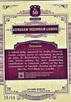 2014 Panini Golden Age - First Fifty #50 Kenesaw Mountain Landis Back