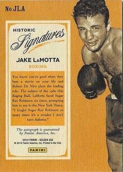 2014 Panini Golden Age - Historic Signatures #JLA Jake LaMotta Back