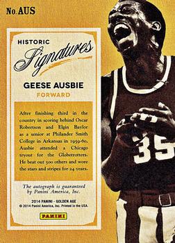 2014 Panini Golden Age - Historic Signatures #AUS Geese Ausbie Back