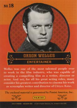 2014 Panini Golden Age - Museum Age Memorabilia #18 Orson Welles Back