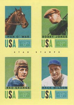 2014 Panini Golden Age - Star Stamps #8 Bobby Jones / Hack Wilson / Man o' War / Red Grange Front