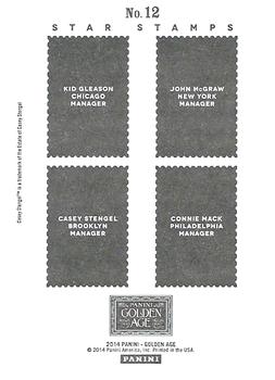 2014 Panini Golden Age - Star Stamps #12 Casey Stengel / Connie Mack / Kid Gleason / John McGraw Back