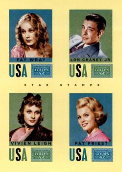 2014 Panini Golden Age - Star Stamps #20 Fay Wray / Pat Priest / Vivien Leigh / Lon Chaney, Jr. Front