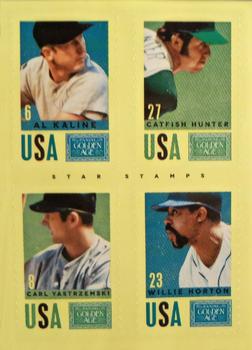 2014 Panini Golden Age - Star Stamps #3 Al Kaline / Carl Yastrzemski / Catfish Hunter / Willie Horton Front