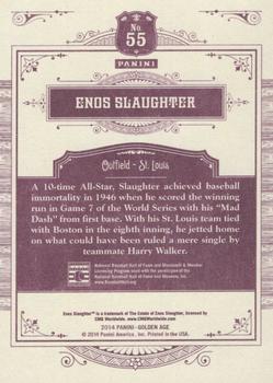 2014 Panini Golden Age - White #55 Enos Slaughter Back