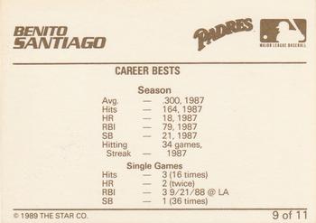 1989 Star Benito Santiago #9 Benito Santiago Back