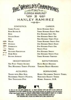 2011 Topps Allen & Ginter - Glossy #30 Hanley Ramirez Back