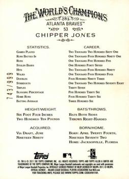 2011 Topps Allen & Ginter - Glossy #53 Chipper Jones Back