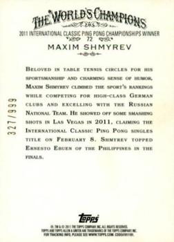 2011 Topps Allen & Ginter - Glossy #72 Maxim Shmyrev Back