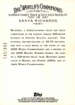 2011 Topps Allen & Ginter - Glossy #148 Sanya Richards Back