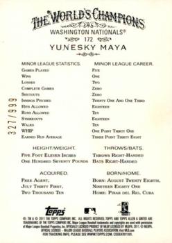 2011 Topps Allen & Ginter - Glossy #172 Yunesky Maya Back