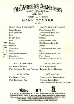 2011 Topps Allen & Ginter - Glossy #277 Hank Conger Back