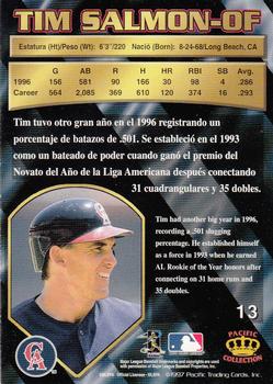 1997 Pacific Crown Collection #13 Tim Salmon Back