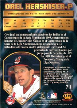 1997 Pacific Crown Collection #71 Orel Hershiser Back