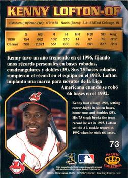 1997 Pacific Crown Collection #73 Kenny Lofton Back