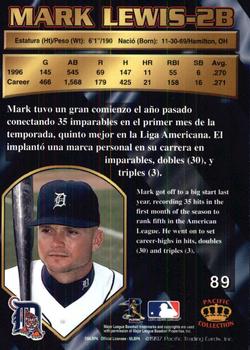 1997 Pacific Crown Collection #89 Mark Lewis Back