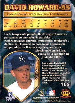 1997 Pacific Crown Collection #102 David Howard Back