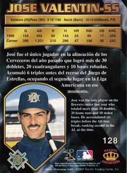 1997 Pacific Crown Collection #128 Jose Valentin Back