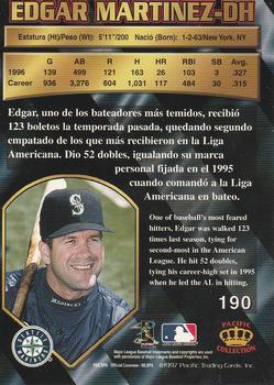 1997 Pacific Crown Collection #190 Edgar Martinez Back