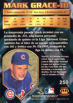 1997 Pacific Crown Collection #250 Mark Grace Back