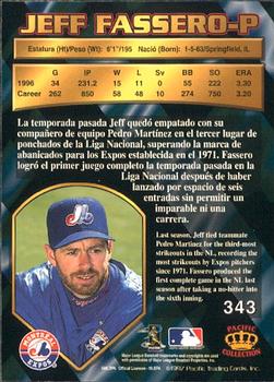 1997 Pacific Crown Collection #343 Jeff Fassero Back