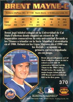 1997 Pacific Crown Collection #370 Brent Mayne Back