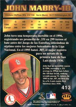 1997 Pacific Crown Collection #413 John Mabry Back
