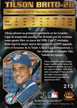 1997 Pacific Crown Collection #213 Tilson Brito Back