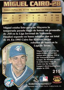 1997 Pacific Crown Collection #215 Miguel Cairo Back