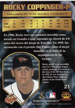 1997 Pacific Crown Collection #21 Rocky Coppinger Back