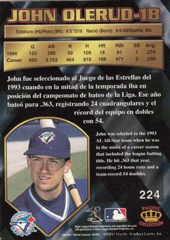 1997 Pacific Crown Collection #224 John Olerud Back