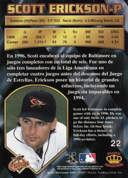 1997 Pacific Crown Collection #22 Scott Erickson Back