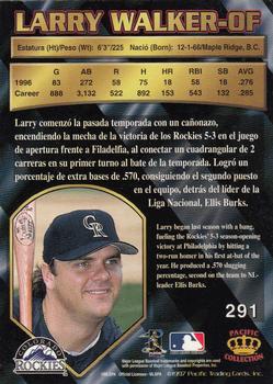 1997 Pacific Crown Collection #291 Larry Walker Back