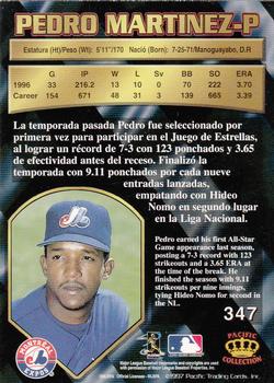 1997 Pacific Crown Collection #347 Pedro Martinez Back