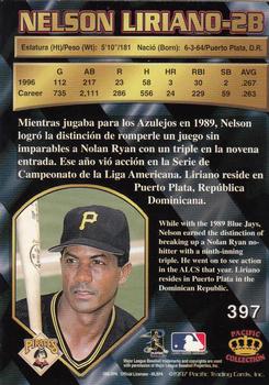 1997 Pacific Crown Collection #397 Nelson Liriano Back