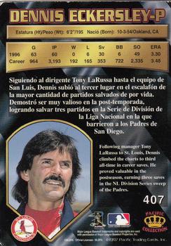 1997 Pacific Crown Collection #407 Dennis Eckersley Back