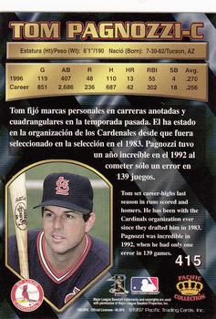 1997 Pacific Crown Collection #415 Tom Pagnozzi Back
