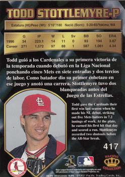 1997 Pacific Crown Collection #417 Todd Stottlemyre Back