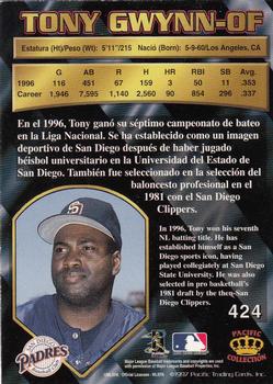1997 Pacific Crown Collection #424 Tony Gwynn Back