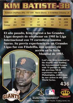 1997 Pacific Crown Collection #436 Kim Batiste Back