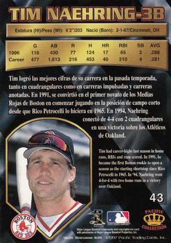 1997 Pacific Crown Collection #43 Tim Naehring Back