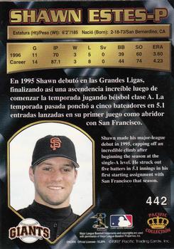 1997 Pacific Crown Collection #442 Shawn Estes Back