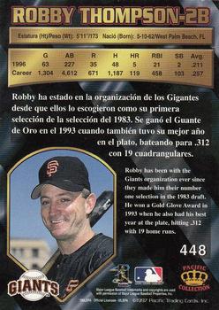 1997 Pacific Crown Collection #448 Robby Thompson Back