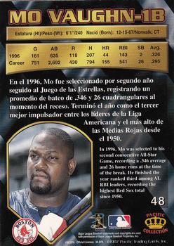 1997 Pacific Crown Collection #48 Mo Vaughn Back