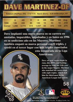 1997 Pacific Crown Collection #58 Dave Martinez Back