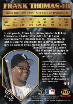 1997 Pacific Crown Collection #64 Frank Thomas Back