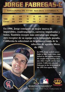1997 Pacific Crown Collection #7 Jorge Fabregas Back